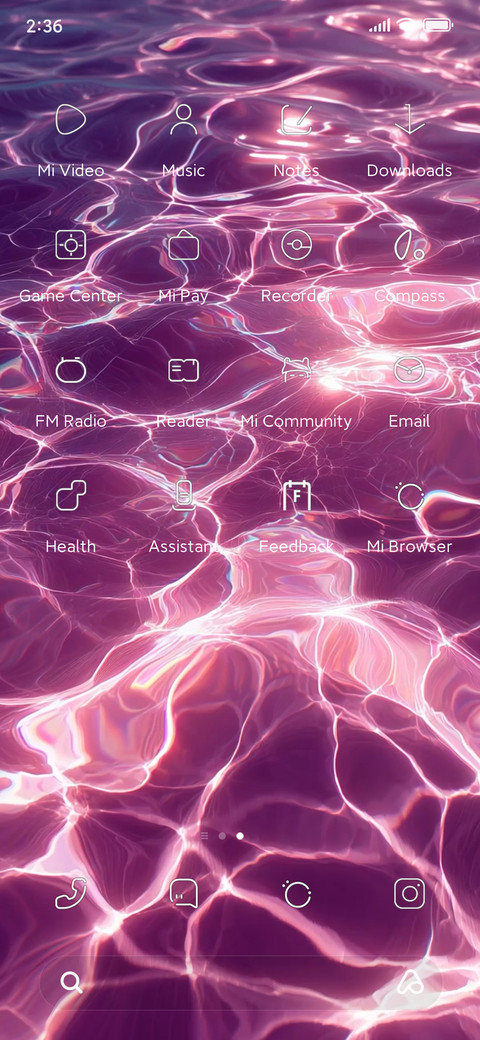 Pink water waves screenshot
