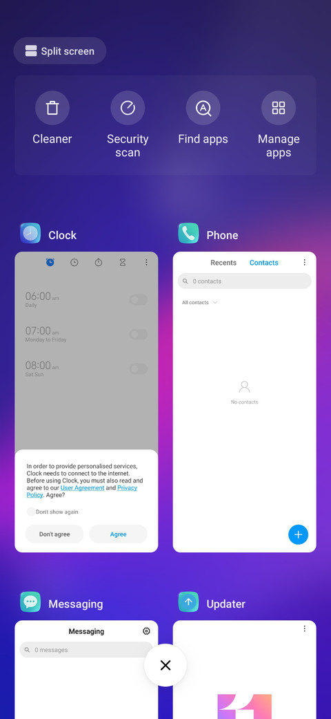 Frosted glass screenshot