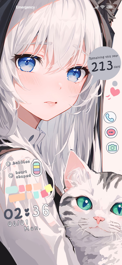 Girl and White Cat screenshot