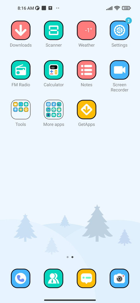 Classic light blue screenshot