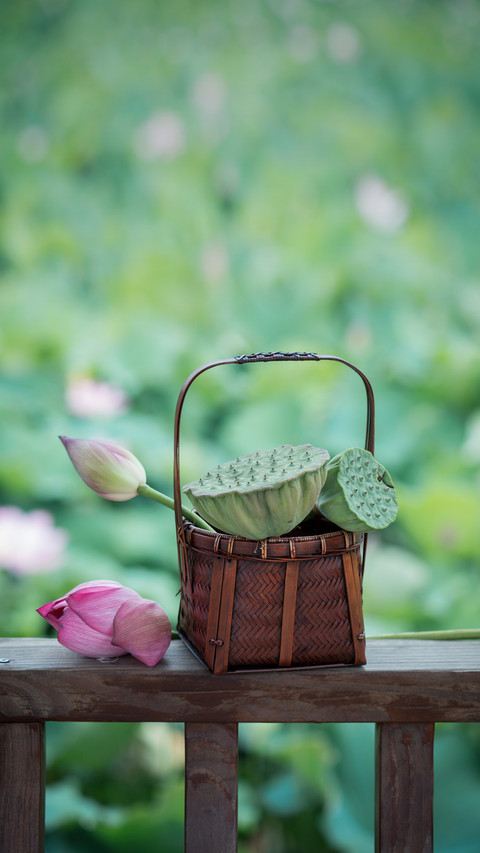 Bamboo basket lotus flower lotus pod screenshot