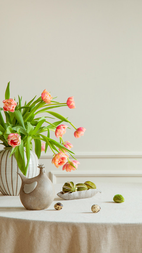 Minimalist composition of easter dining room interior screenshot