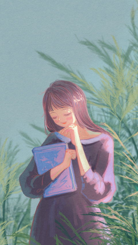 the Girl Smiled in the Bushes with Her Book screenshot