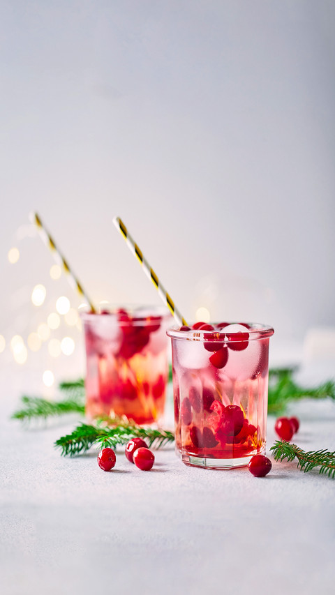Cocktail with Vodka And Iced Cranberries screenshot