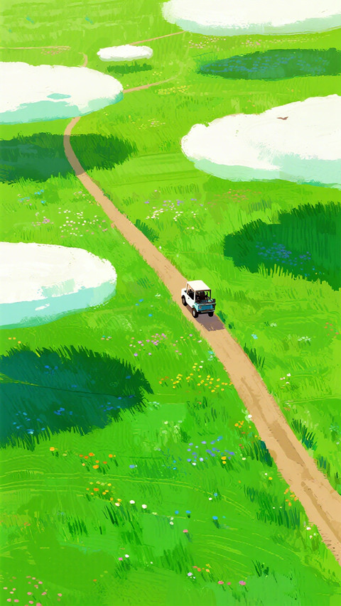 日系肌理风插画壁纸-锐景创意 screenshot