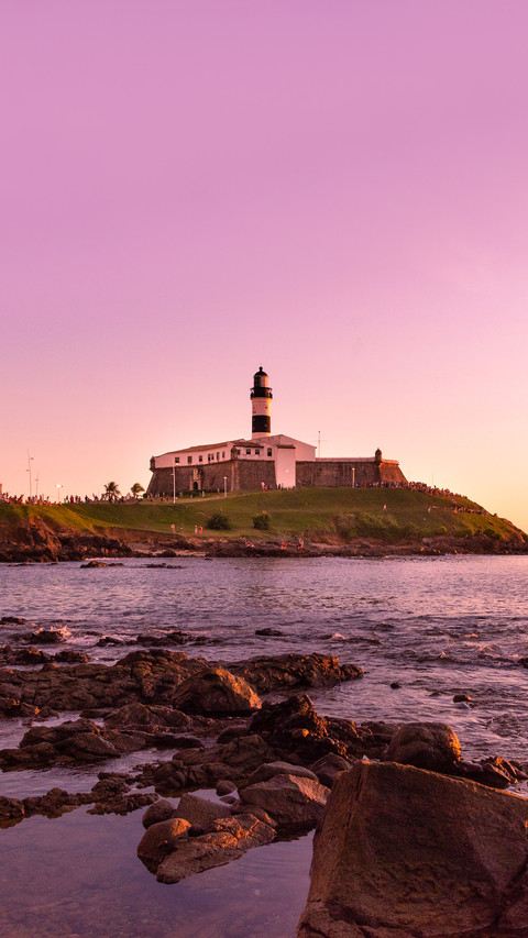 Sunset at Farol da Barra Lighthouse in Salvador, Bahia screenshot