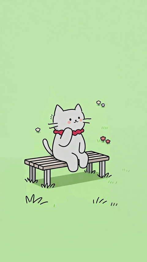 可爱猫咪卡通壁纸-锐景创意 screenshot