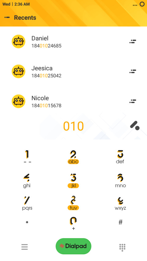 Yellow screenshot