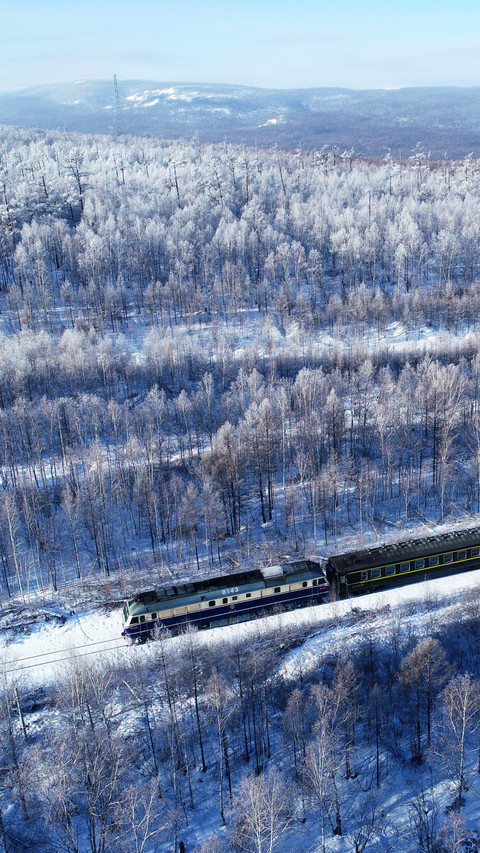 Snowy Scenery Train in Daxinganling Mountains screenshot