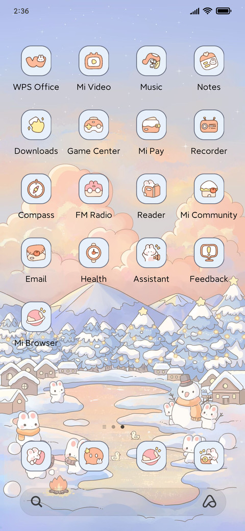 Snow fall rabbit screenshot