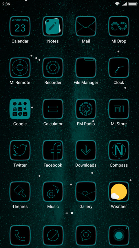 Black Teal UI screenshot