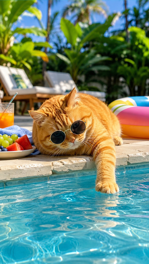 Adorable vacation cat screenshot