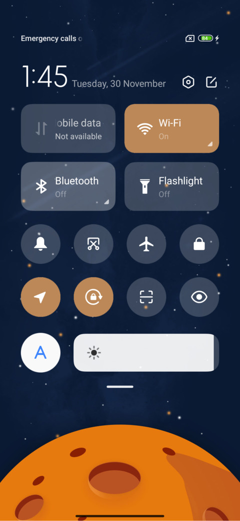 Starry sky mars screenshot