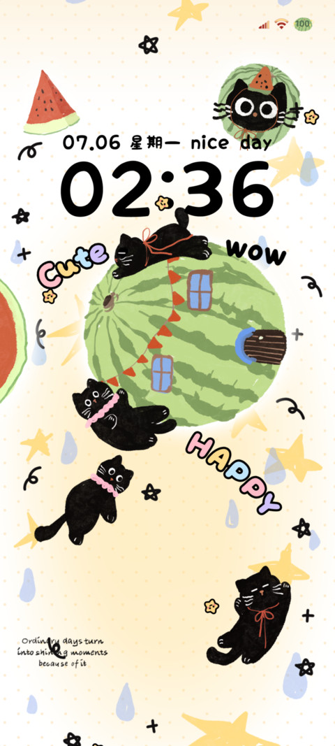可爱西瓜小黑猫 screenshot