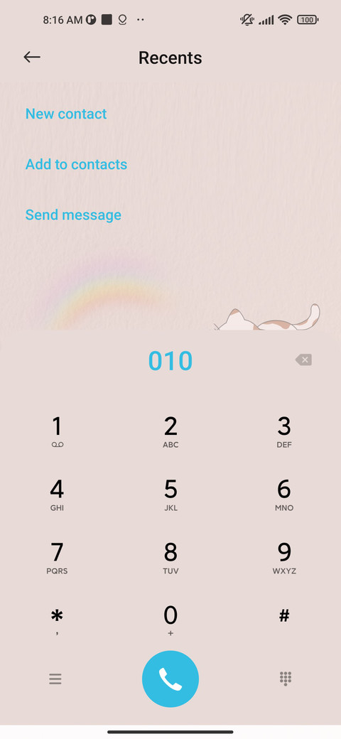 Warm message screenshot