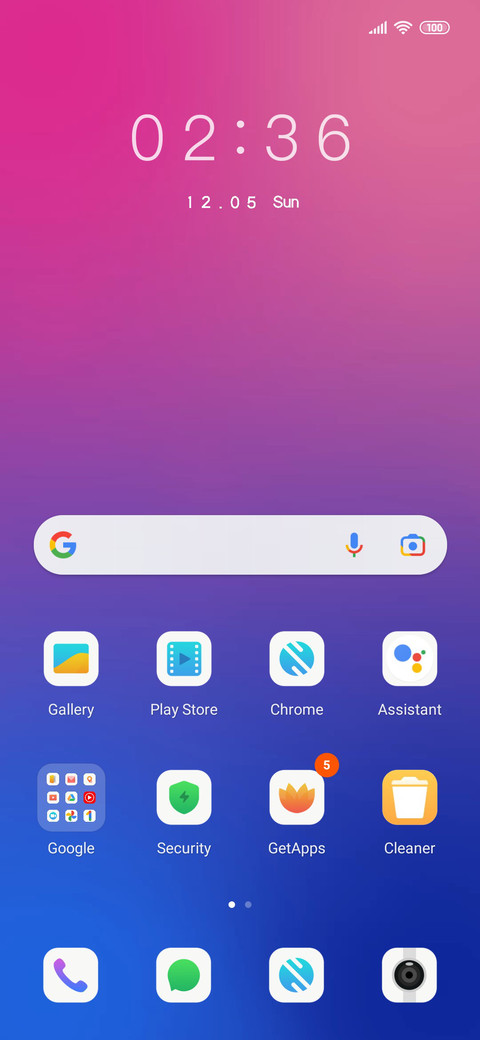 Gradient color screenshot