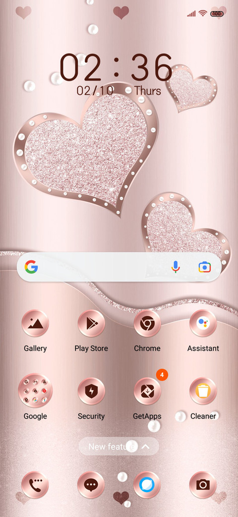 Pink hearts screenshot