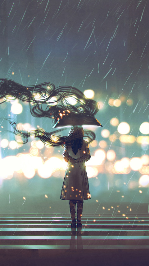Lonely anime illustration screenshot